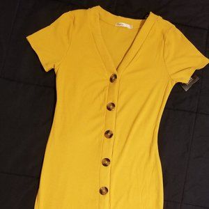 Yellow button dress